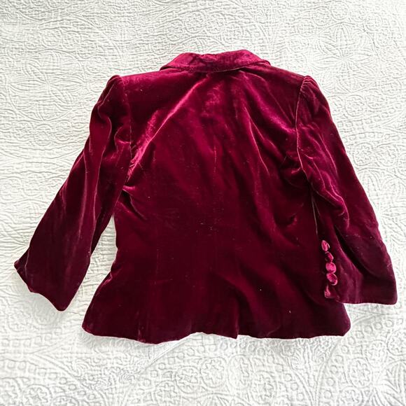Ann Taylor Loft Velvet Blazer Burgundy size 2P Christmas/Holiday - Picture 4 of 4